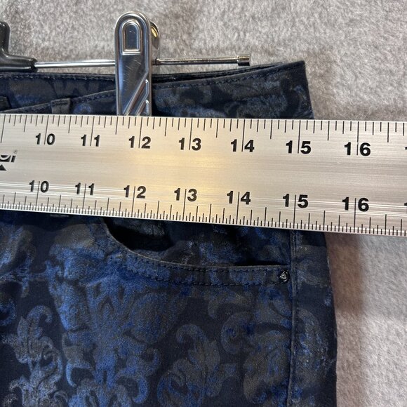 Guess Kate Skinny Blue Damask Print Jeans Size 28 Avant Garde Floral Boho - Picture 3 of 15